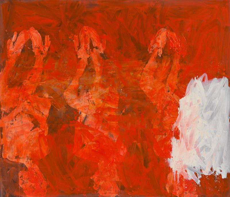 Georg Baselitz, Oberimzinn, 2010–2013 Öl auf Leinwand, 260 × 304 cm Privatbesitz © Georg Baselitz 2023, Foto: Jochen Littkemann, Berlin