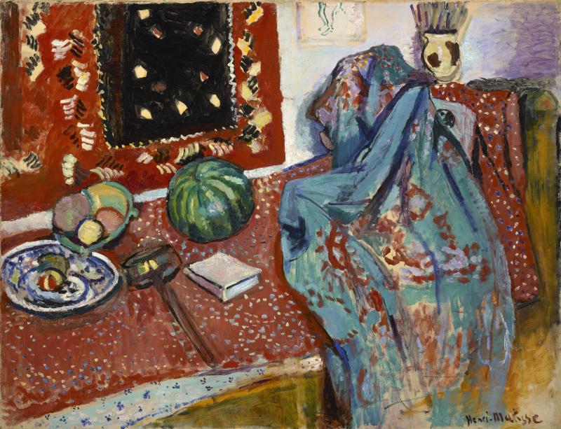 Henri Matisse, Die roten Teppiche, 1906 Öl auf Leinwand, 89 x 116 cm Musée de Grenoble, Foto: Ville de Grenoble / Musée de Grenoble – J. L. Lacroix, © Succession Henri Matisse / 2023, ProLitteris, Zurich*