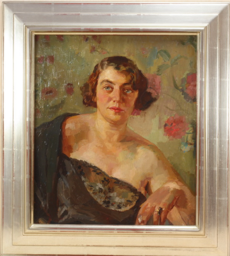 Lot-Nr.  118 DORSCH, FERDINAND, 1875 Fünfkirchen, Ungarn - 1938 Dresden-Blasewitz  Portrait einer Dame. Unbezeichnet. Ölfarben auf Leinwand, doubliert. 49:42cm. R. (779) Schätzpreis 500 EUR