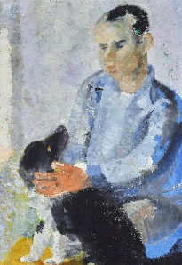 Winifred Nicholson (1893-1981), Ben with Slinky, Bourne & Co