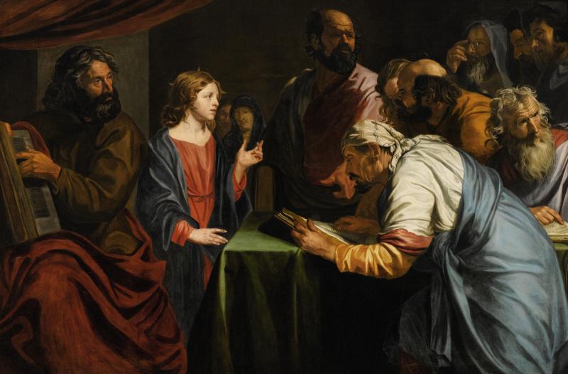 Charles und Michaelina Wautier: Der zwölfjährige Jesus im Tempel, 1650er Jahre Privatbesitz