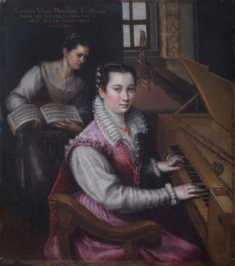 Lavinia Fontana: Selbstporträt am Spinett, 1577 Galleria dell’Accademia Nazionale di San Luca, Rom © Accademia Nazionale di San Luca, Roma. Foto Mauro Coen