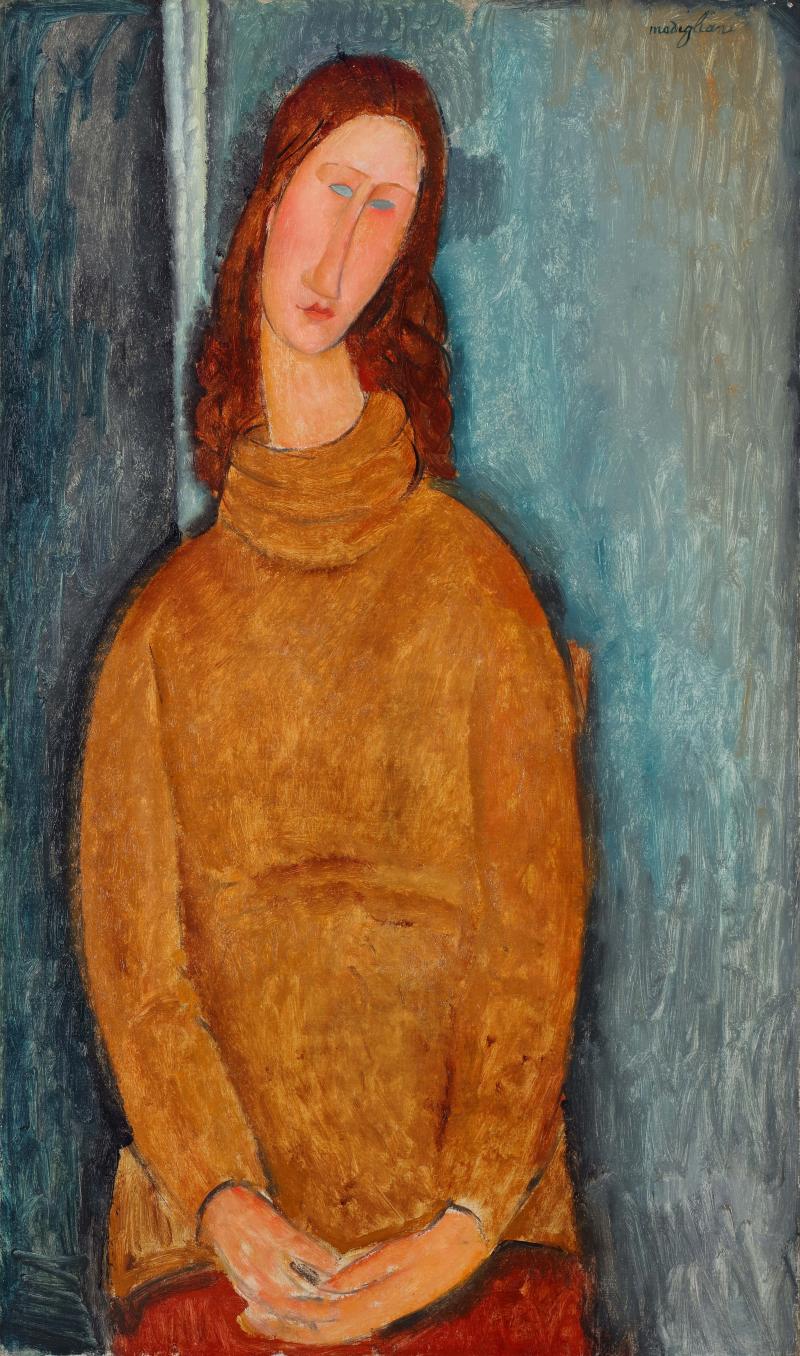 Amedeo Modigliani, Jeanne Hébuterne sitzend im gelben Pullover, 1919, Ohara Kunstmuseum, Kurashiki © Ohara Kunstmuseum, Kurashiki