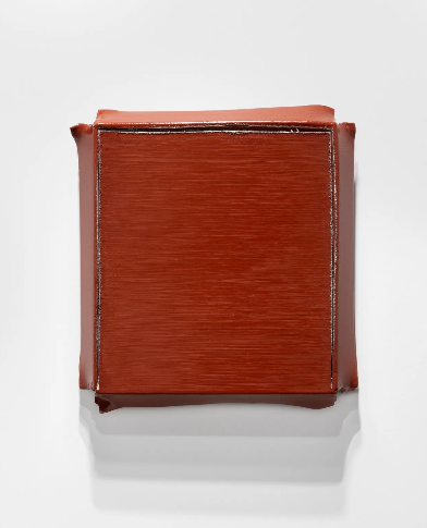 Angela de la Cruz Cut Frame S (Venetian Red), 2022 oil on aluminium 36 x 33 x 7 cm 14 1/8 x 13 x 2 3/4 in