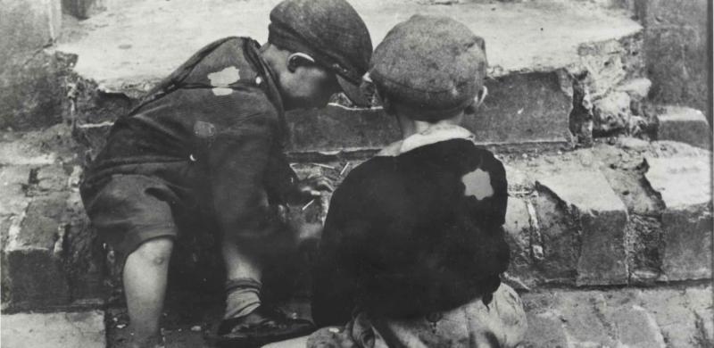 Mendel Grossman: Kinder auf einer Straße im Ghetto Łódź, Detail, o.J. © Yad Vashem Archives