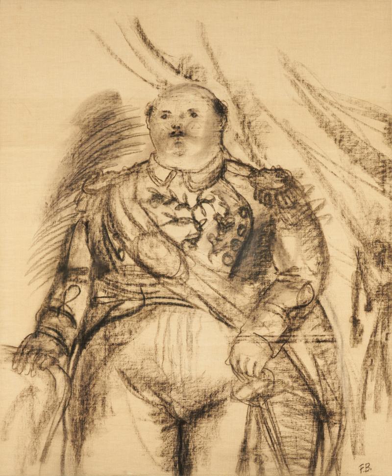 Fernando Botero (1932) Ohne Titel | Kohlezeichnung auf Leinwand | 170 x 139 cm Taxe: € 70.000 – 100.000