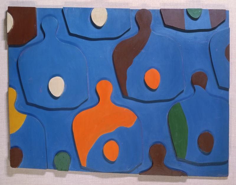 Hans Arp (1886–1966) Eierbrett, 1922 bemaltes Holzrelief, 76,2 x 96,5 cm Privatsammlung © VG Bild-Kunst, Bonn 2022