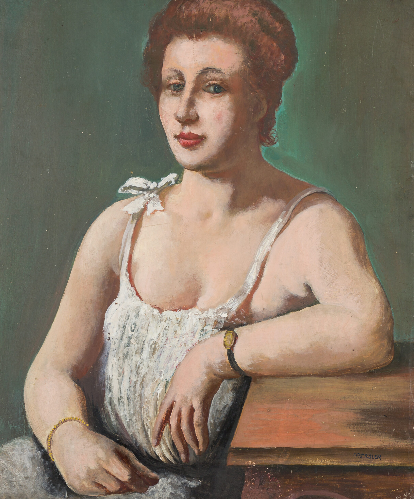 August Wihelm Dressler, Florentine woman,1932, oil on panel.