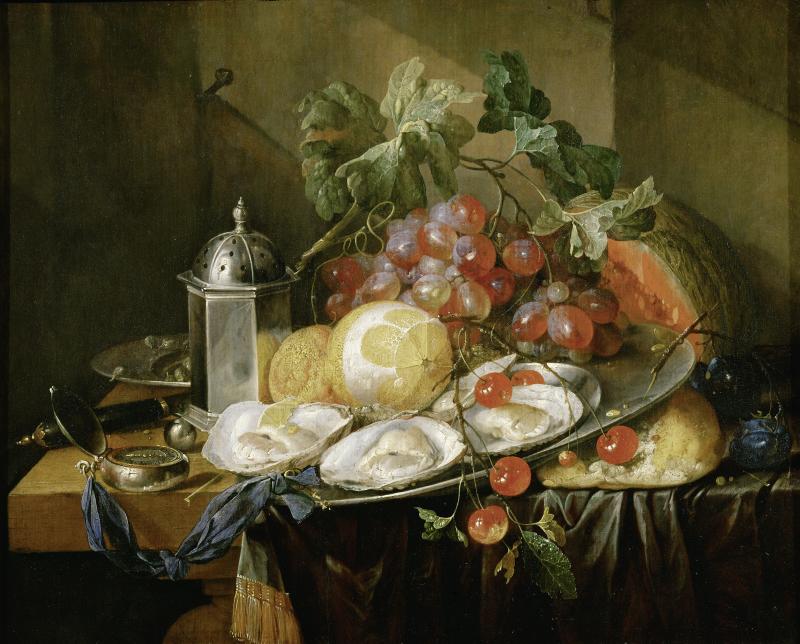 Cornelis de Heem, Frühstücksstillleben, 1660–1669 Öl auf Eichenholz, 34,8 x 42,5 cm Kunsthistorisches Museum Wien, Gemäldegalerie