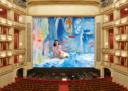 Dominique Gonzalez-Foerster, Helen & Gordon, 2015, Eiserner Vorhang, museum in progress, Wiener Staatsoper, 2015/2016, Großbil