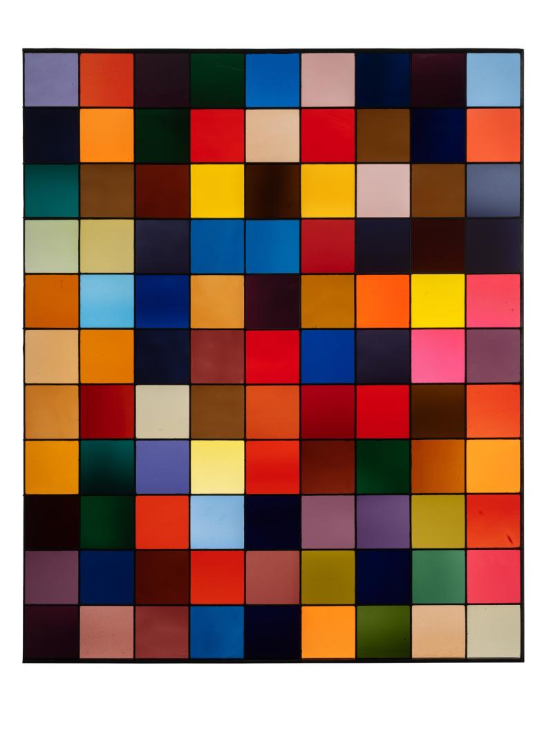 Gerhard Richter, Entwurf für Glasfenster im Südquerhaus des Kölner Doms, 107 x 87,5 cm, Bleiverglasung, Ausführung Dombauhütte Köln, 2005  Foto: Henning Krause