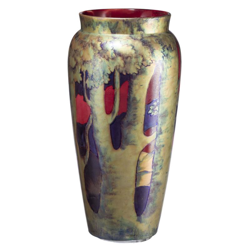 Los 376 Grosse Jugendstil Vase mit Landschaftsszene Pecs Zsolnay Entwurf wohl von Sikorski um 1900, Ergebnis: 21.250