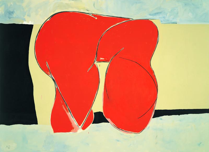 Robert Motherwell The Feminine II, 1988 Acryl und Kohle auf Leinwand 223,5 x 304,8 cm Liong Keng Kwee © Copyright 2023 Dedalus Foundation, Inc./Licensed by Artists Rights Society (ARS), NY