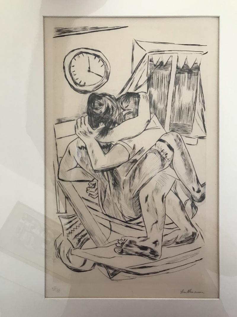 Max Beckmann. „Umarmung“. Kaltnadelradierung. 1922, signiert. 7.500,-