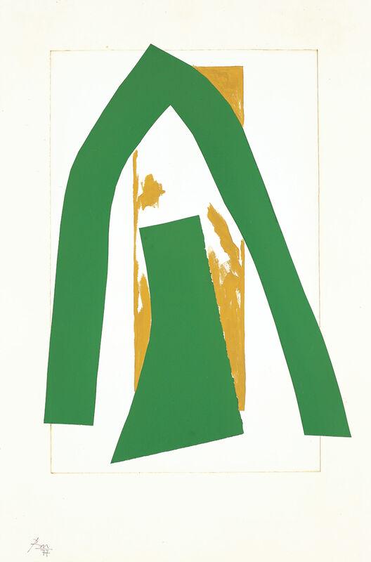 Robert Motherwell, Cathedral II 1977 Acryl, verleimtes Papier und Graphit auf Papier 762 × 508 mm (30 × 20 in)