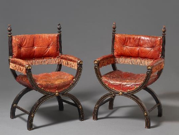 A pair of chairs from the collec^on of William Beckford, English 1827-1844, H. Blairman & Sons;