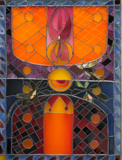 Alvaro Barrington The Garden, Stained Glass for Rodman, Oct 2023, 2023 Stained glass 244 x 183 x 20 cm (96.06 x 72.05 x 7.87 in)