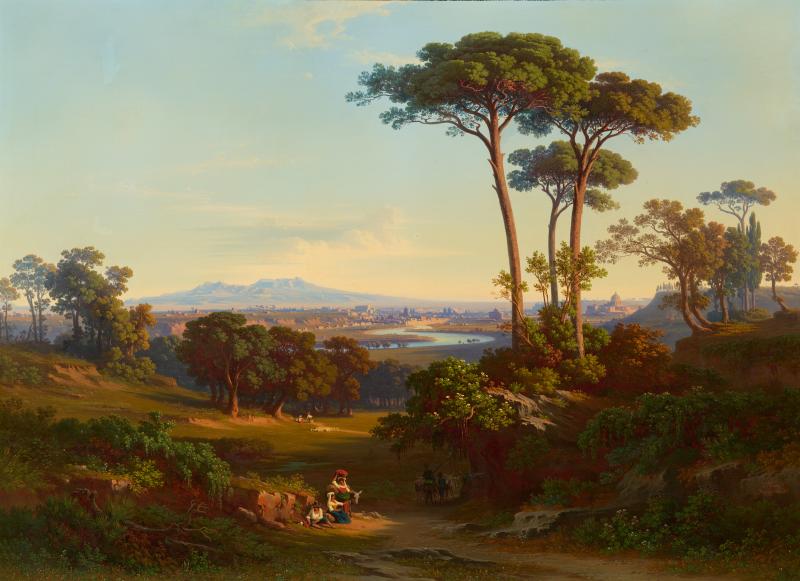 Johann Jakob Frey (1813 – 1865) Ansicht von Rom von Monte Mario | Öl auf Leinwand | 98,5 x 136 cm Ergebnis: € 72.500