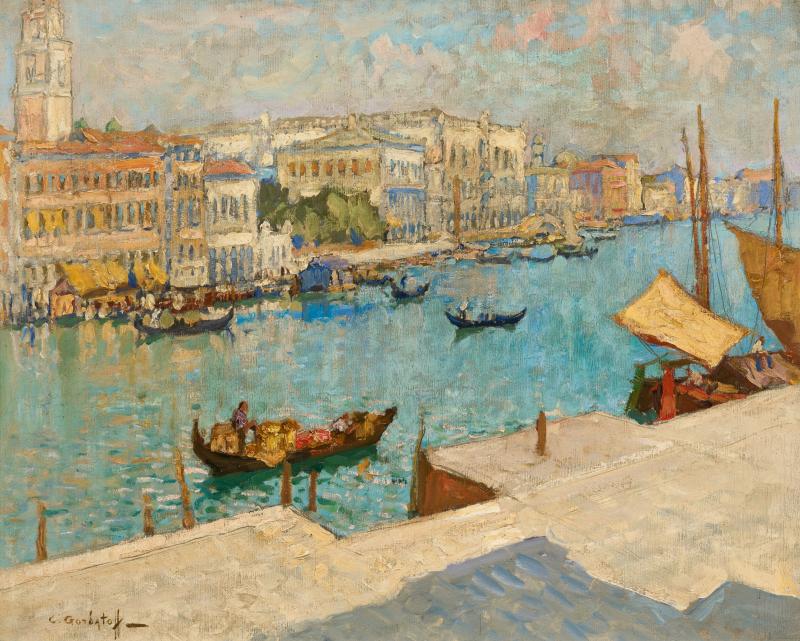 Konstantin Gorbatov (1876 – 1945) Blick auf den Canal Grande in Venedig | Öl auf Leinwand | 65 x 81 cm Ergebnis: € 57.000