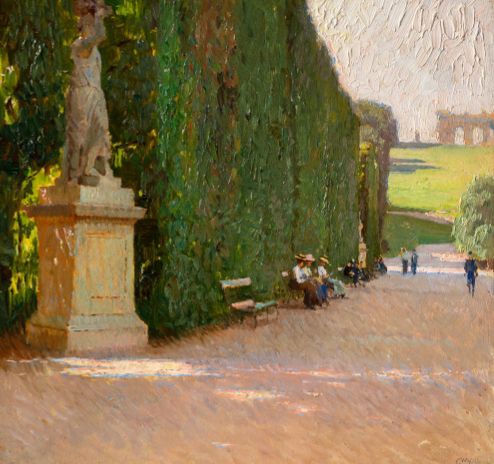 Carl Moll, "Der Park von Schönbrunn mit Blick zur Gloriette", um 1910, Bild: Kunsthandel Freller