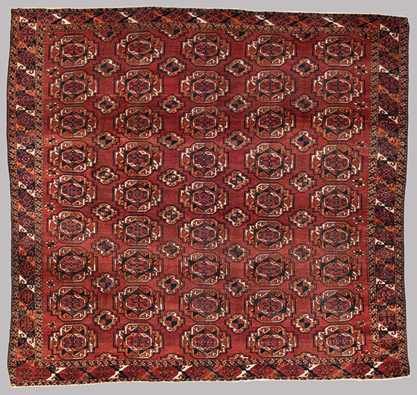 Early Saryk Main Carpet 212 x 223 cm (6' 11" x 7' 4") Turkmenistan, 18th century