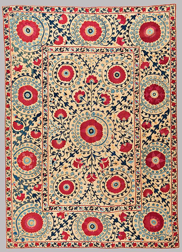 Shahrisabz Suzani 242 x 173 cm Uzbekistan, mid 19th century