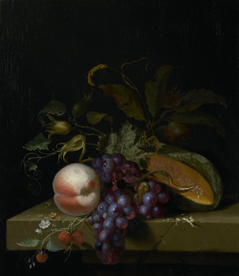 Still Life with Fruit, Pieter Gallis, 1673. D. Franken Bequest, Le Vésinet