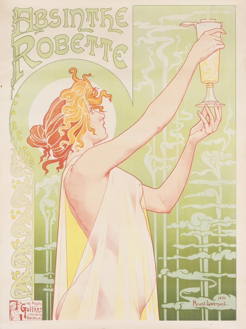 Privat Livemont Plakat „Absinth Robette“1896Paul und Diana TauchnerFoto:ADER/E. Robin/E. Brossette