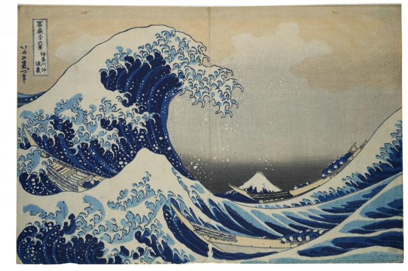 Katsushika Hokusai (1760–1849), Die große Welle vor Kanagawa, 1830–31, Blatt 1 aus der Serie „36 Ansichten des Fuji“, MK&G, Foto: MK&G/Ryo Akama