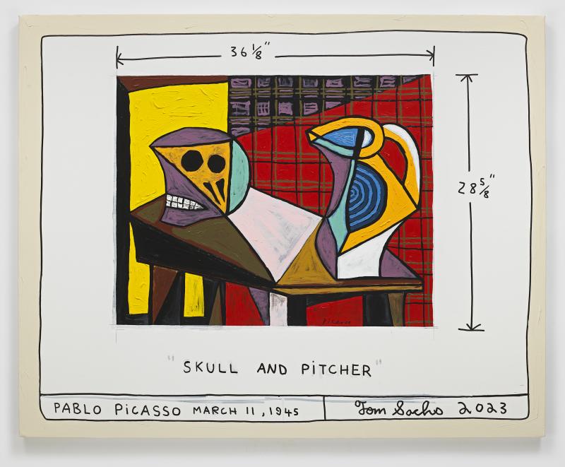 Tom Sachs Still Life with Skull and Pitcher, 2023 Synthetic polymer and Krink on canvas 121,9 x 152,4 x 3,8 cm (48 x 60 x 1,5 in) (TSA 1472)