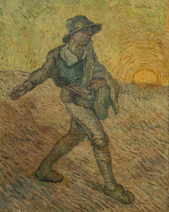 Leonhard Wacker (zugeschrieben), Der Sämann (in der Manier von Vincent van Gogh), um 1928, Öl auf Leinwand, Privatbesitz