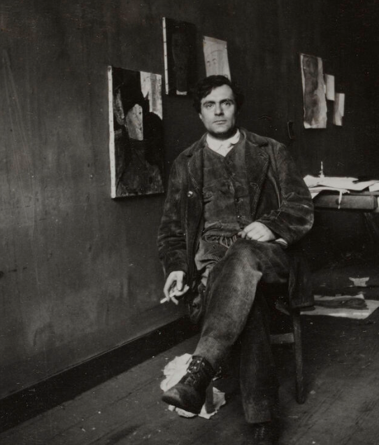 Dominique Couto, Modigliani in seinem Atelier, rue Ravignan (Ausschnitt), 1915