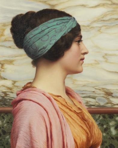 John William Godward Dorilla1913 Oil on canvas Signed and dated top right ‘J.W. Godward 1913’50 x 40 cm PHOTO COURTESY ARTE FOTOGRAFICA, ROME