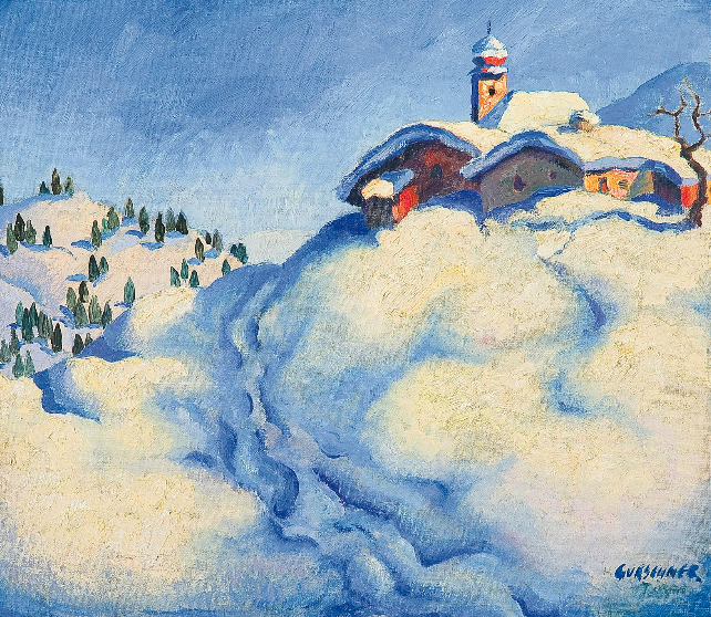 HERBERT GURSCHNER* (Innsbruck 1901 - 1975 London) Winterlandschaft, um 1928,  Startgebot: €30,000 Schätzp. €30,000 - €40,000