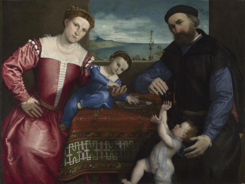 Lorenzo Lotto (um 1480–1556), Bildnis des Giovanni della Volta mit Frau und Kindern, 1547 London, The National Gallery, © The National Gallery, London