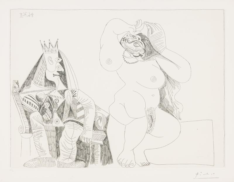 Pablo Picasso, Salomé dansant pour Hérode, 1971, Radierung, 70 x 57 cm