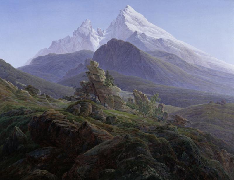 Caspar David Friedrich (1774–1840) Der Watzmann, 1824/25 Öl auf Leinwand, 135 x 170 cm Staatliche Museen zu Berlin, Alte Nationalgalerie © bpk / Nationalgalerie, SMB, Leihgabe der DekaBank / Andreas Kilger