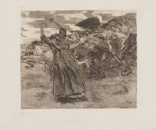 Käthe Kollwitz, Losbruch, Blatt 5 aus dem Zyklus Bauernkrieg, 1902/03