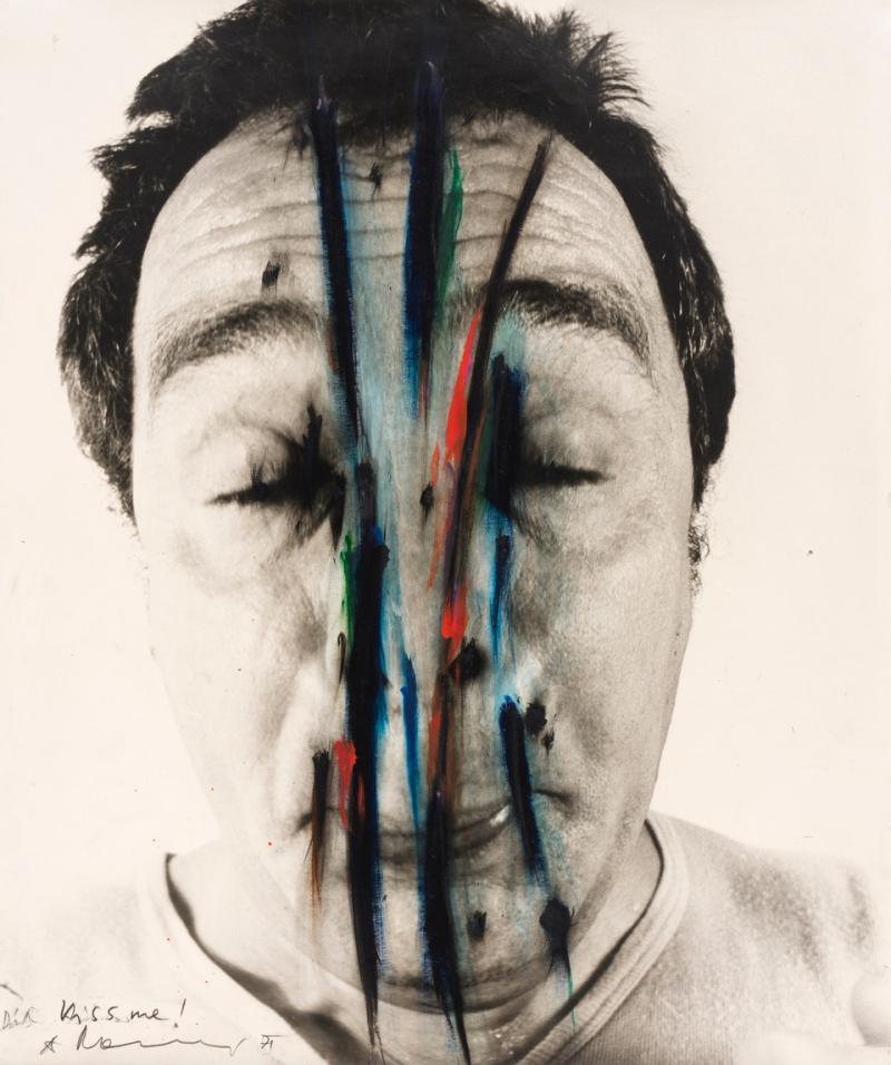 Arnulf Rainer, Don‘t kiss me, 1971, Mischtechnik auf Silber-Gelatine-Abzug, 61 x 50,5 cm