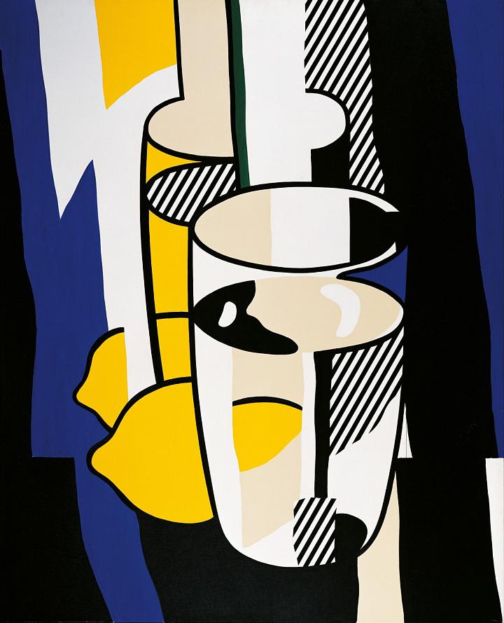 Roy Lichtenstein | Glas und Zitrone vor einem Spiegel, 1974 | ALBERTINA, Wien - Sammlung Batliner © Estate of Roy Lichtenstein/Bildrecht, Wien 2024 | Foto: ALBERTINA, Wien