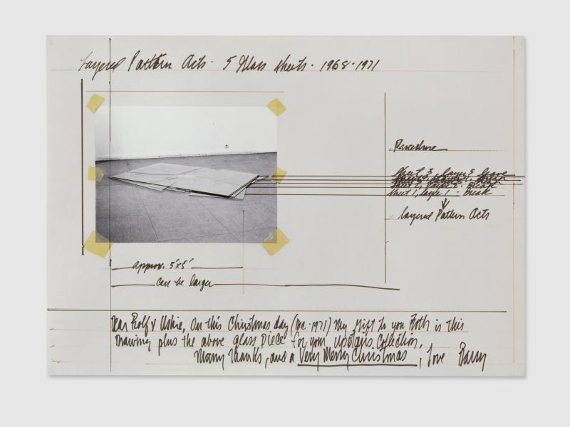 Barry Le Va Layered Pattern Acts, 1971 Fotografie mit Filzstift überzeichnet, auf Papier Rahmenmass: 49,6 x 61,5 x 1,9 cm Blattmass: 43 x 61 cm Kunstmuseum Liechtenstein, Vaduz / Ehemalige Sammlung Rolf Ricke im Kunstmuseum Liechtenstein, Vaduz, Kunstmuseum, St.Gallen, MMK Museum für Moderne Kunst, Frankfurt am Main