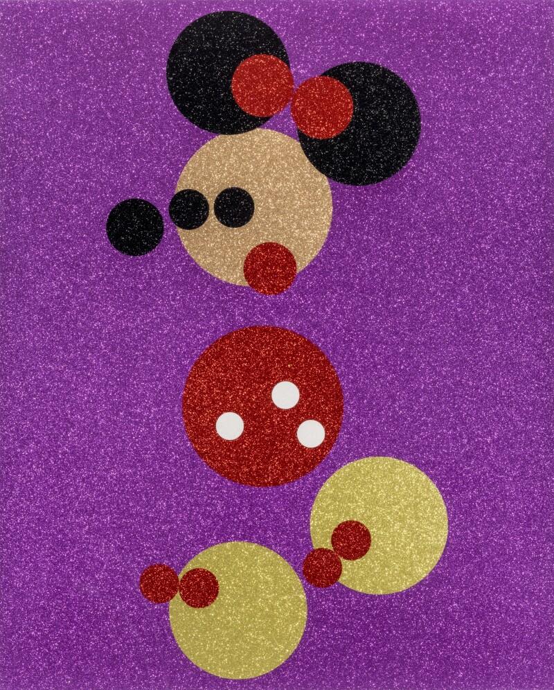 Damien Hirst  Minnie (Pink Glitter)  screenprint in colors with glitter on wove paper  sheet: 60 by 48 in. (152.4 by 121.9 cm.)