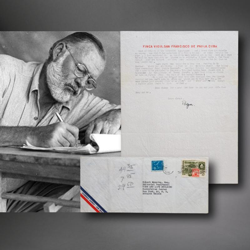 Ernest Hemingway handsignierten Brief. Startpreis von 4.000 €