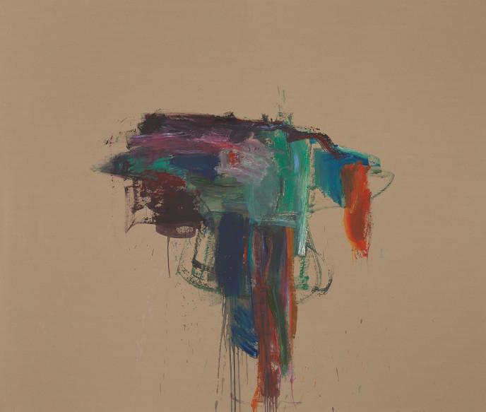 Martha Jungwirth, Ohne Titel, aus der Serie “Porte Dorée”, 2023.Oil on paper on canvas, 242 x 276.5 cm (95.28 x 108.86 in).© Martha Jungwirth. Photo: Ulrich Ghezzi.