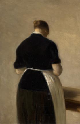 VILHELM HAMMERSHØI Study of standing woman, seen from behind, 1884/1888