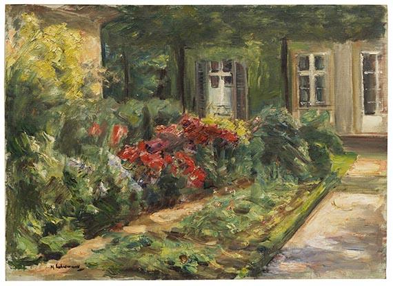 15 Max Liebermann	 Wannseegarten - Haus mit roten Stauden, 1926. Öl auf Leinwand Schätzpreis: € 400.000 - 600.000