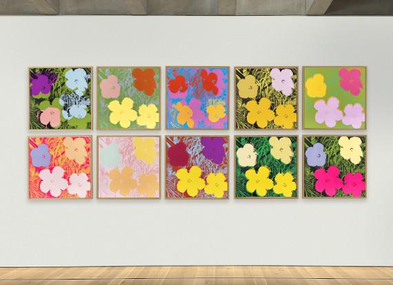 52 Andy Warhol	 Flowers (10 Blatt), 1970. 10 Blatt Farbserigrafien Schätzpreis: € 800.000 - 1.200.000