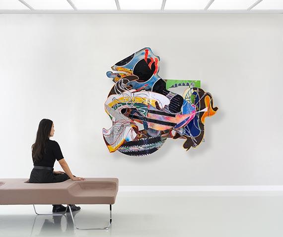 57 Frank Stella	 The Pequod Meets the Rosebud (D-19, 1X), 1991. Mischtechnik auf Aluminium Schätzpreis: € 200.000 - 300.000