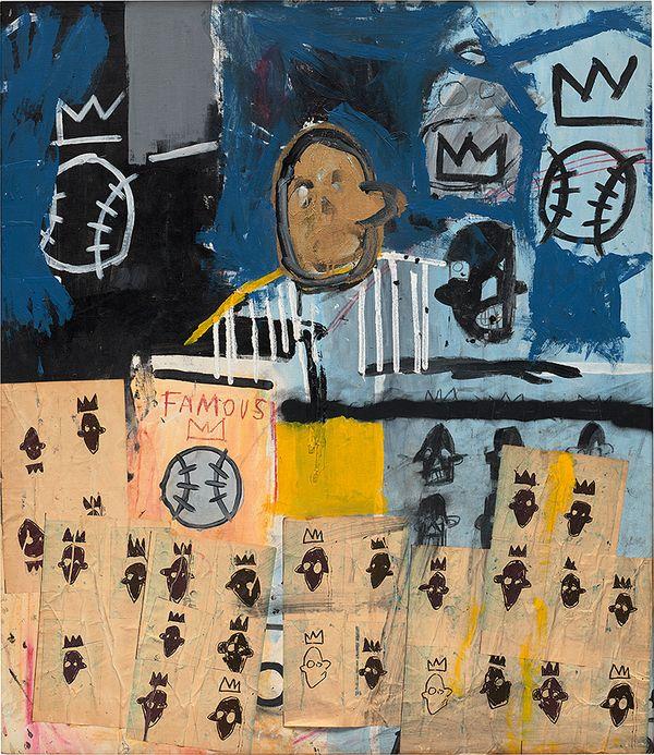 Jean-Michel Basquiat, Untitled (Portrait of Famous Ballplayer), 1981. Estimate $6,500,000 - 8,500,000   Sold for $7,892,500