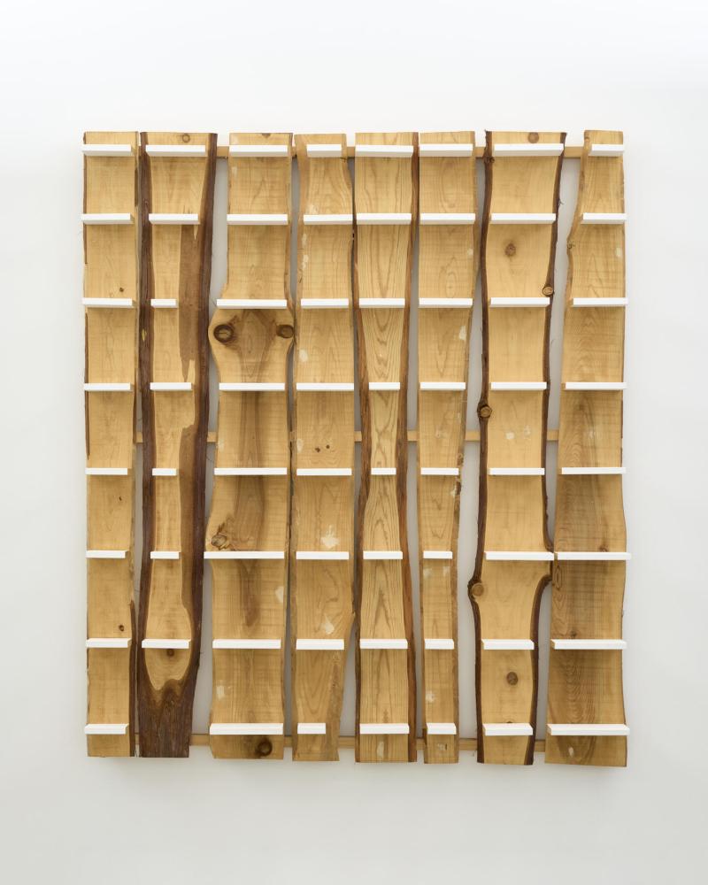 Kishio Suga, Law of Independent Spaces, 2017. Wood, acrylic, 188 × 161 × 15 cm. Courtesy: Johyun Gallery